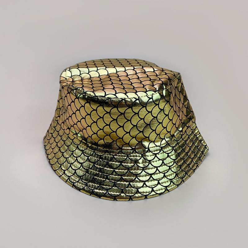 Colorful Reflective Rhombus Performance Bucket Hat Men And Women Shade Hip Hop Party Front And Back Wearing Bucket Hat