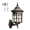 Solar Outdoor Wall Light Vintage Light, Motion Sensor Sconce with Glass Courtyard Lighting Shade, Waterproof Garden Lantern for Patio Porch