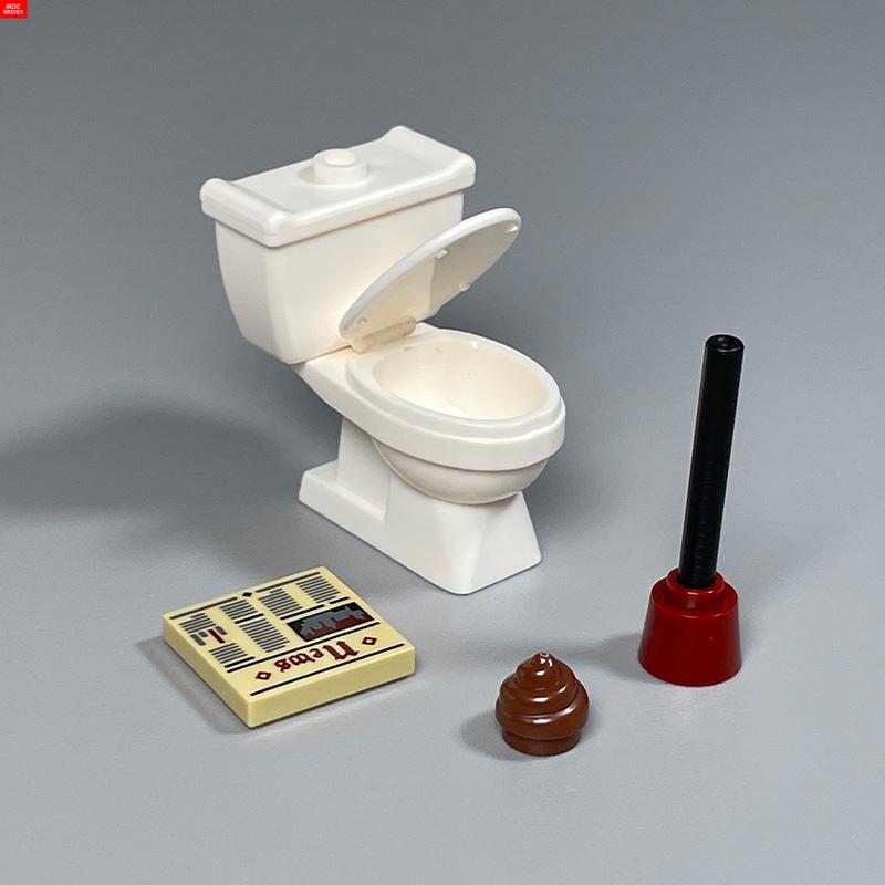 Ladrillos MOC Zombie Inodoro Lavabo Baño WC Muebles Figura de 4 cm Bloques de Construcción Juguetes para Niños Montar Ciudad Piezas DIY