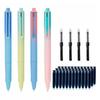 Refillable Ergonomic Fountain Pen for Students - Transparent Colored Plastic Design