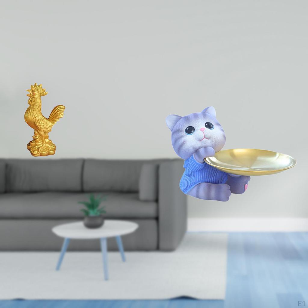 Feng Shui And Cat Resin Statue Home Decor Sculpture Figurine for Birthday Anniversaries Housewarming