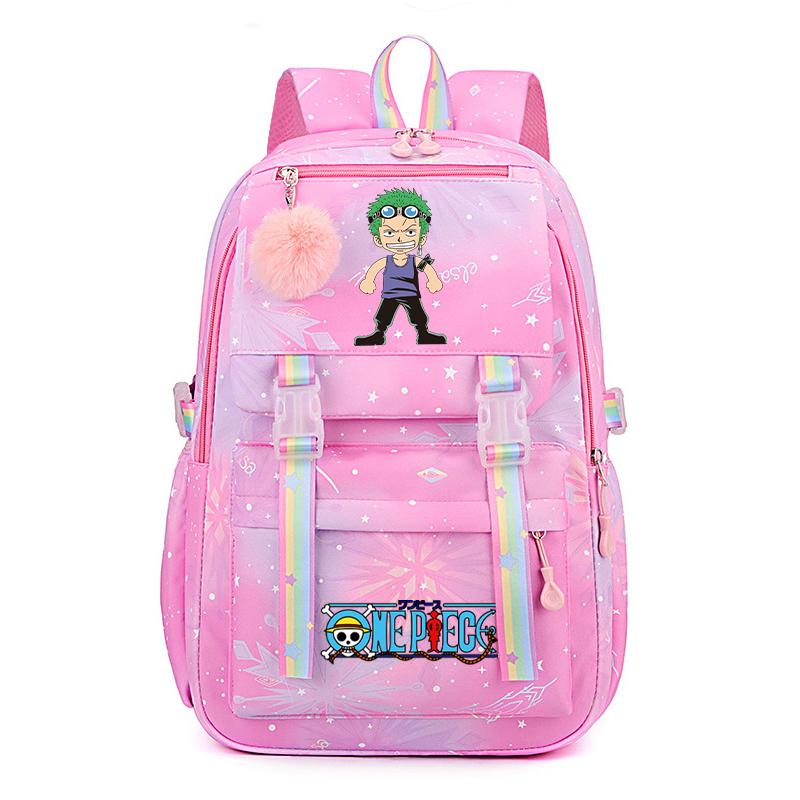 Anime One Piece Batoh Roztomilý Dámský Vodotěsný Batůžek pro Studenty, Teenagery, Děti, Narozeninové Dárky, Aktovka, Dámská Cestovní Volnočasová Taška, Ruksak, Mochila