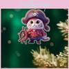 Flat Surface Acrylic Cute Pirate Cat Pendant For Vehicle Interior Accessories