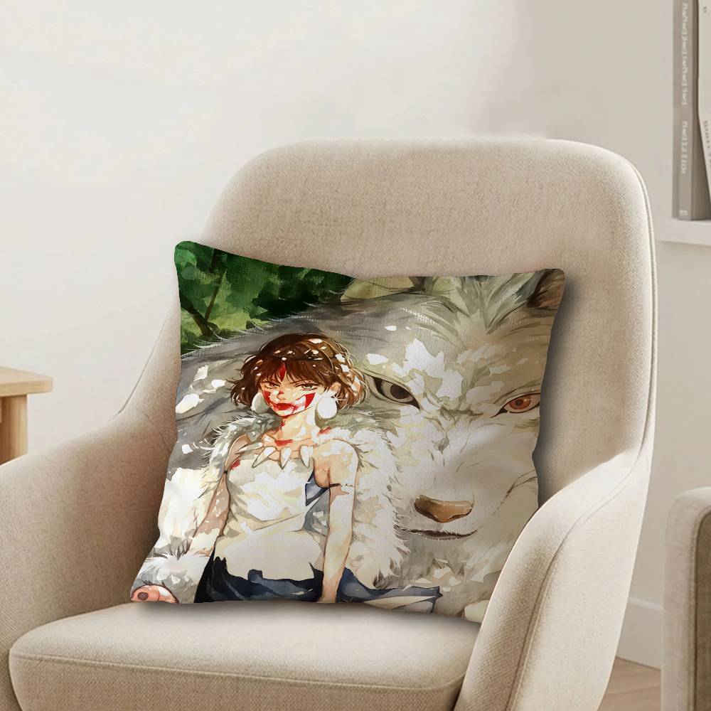 Anime PPrincess MMononoke Pillow Gift Home Office Decoration Bedroom Sofa Car Cushion Cover Case X