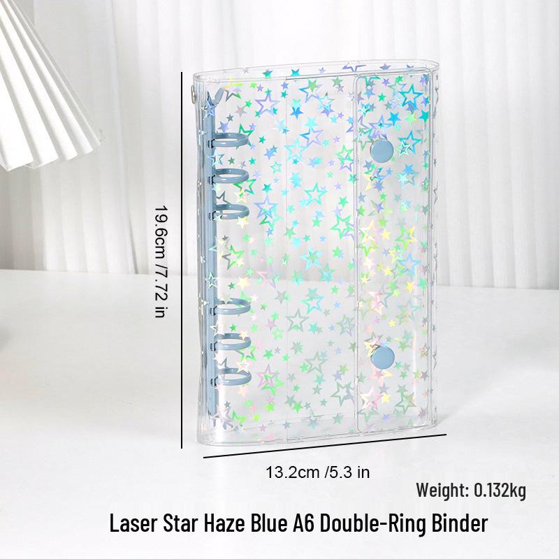 INS Style A6 Transparente Loseblatt-Handbuchhülle - Koreanisches ABC Flaches Abnehmbares A7/A8 Notizbuch DIY Cover