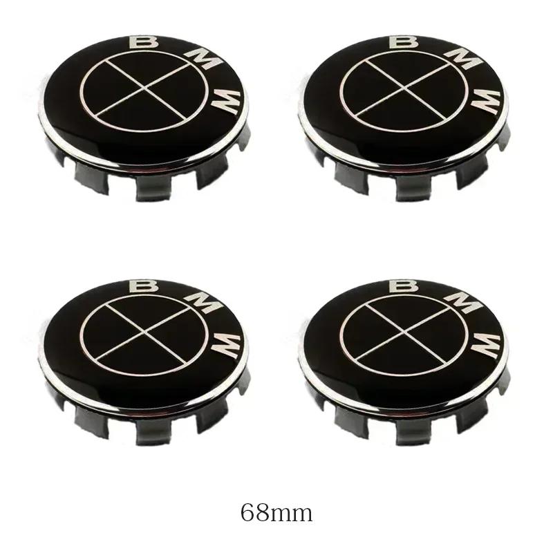 Ta30-4pcs 56mm 68mm Car Logo Wheel Center Hub Caps ABS Tire Cover Sticker For BMW X1 X3 X5 X6 Z4 E60 E38 E53 E70 E85 Accessories