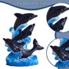 Resin Dolphin Figurine Beach Themed Room Decor Art Crafts Desktop Ornament Decorative Statue for