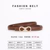 Womens Slim Leather Belt With Zinc Alloy Rhinestone Buckle Fashion Waistband Pants Skirts Office Casual
