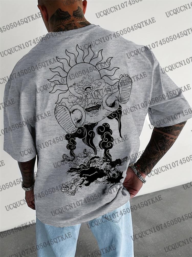 

2025 ONE PIECE Japanese Anime Men s T-shirt Nika Monkey D. Luffy Season 3D Print Overszie Sport Tshirt Bandai Cosplay Tshirt L