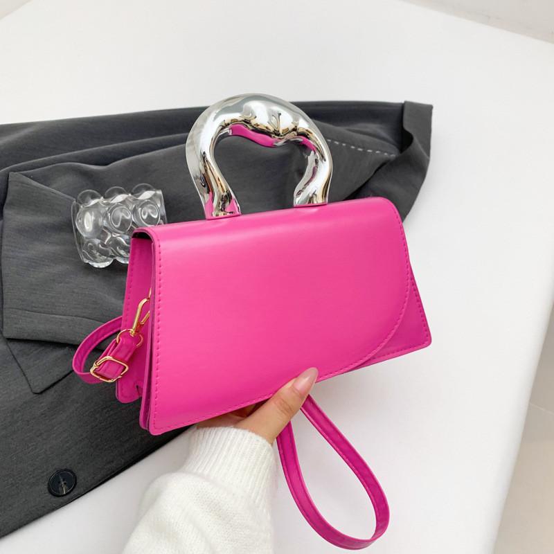 Chic French Style Pu Handbag For Women With Elegant Simple Design And Fresh Colors