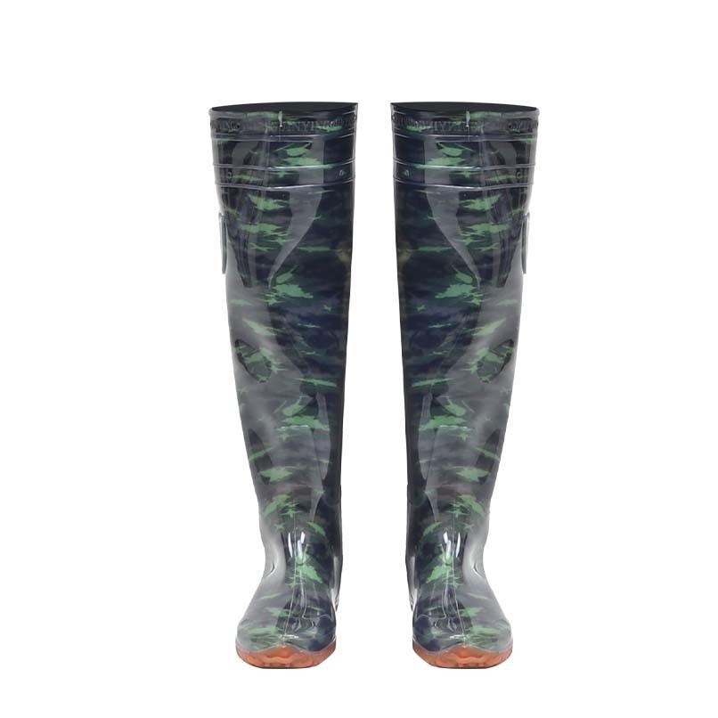 Rain Boots Launching Integrated Rain Boots Waterproof, Wear-resistant and Non-slip Fishing Over the Knee Soft Sole Half Body Wading