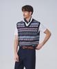 Geonjiulleunseu Grand Roque Fair Isle Cotton V-Neck Vest - Navy