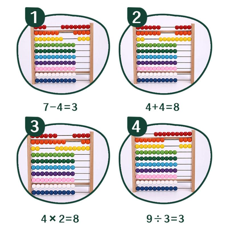 Montessori Math Toys Wooden Abacus Addition&Subtraction Arithmetic Learning Abacus Thinking Game Educational Toys For Children