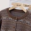 Women's Fair Isle Round Neck Knitted Cardigan