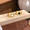Französischer Retro Kleeblatt Verstellbarer Zirkonring für Damen