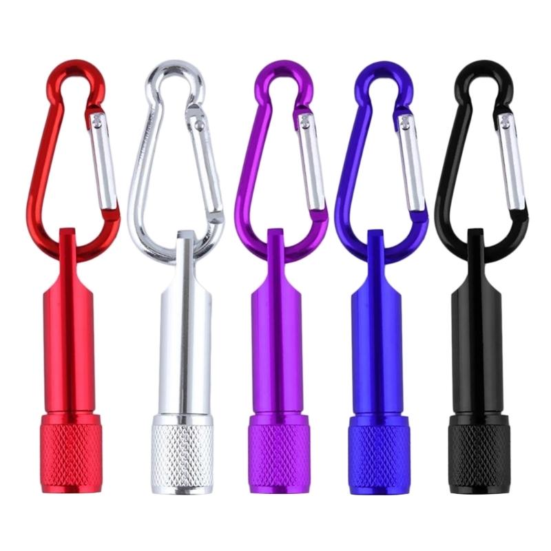 

5Pcs Mini Keychain Flashlight Colorful LED Flashlight with Carabiner AA-Batteries Included for Camping Hiking Cycling 1