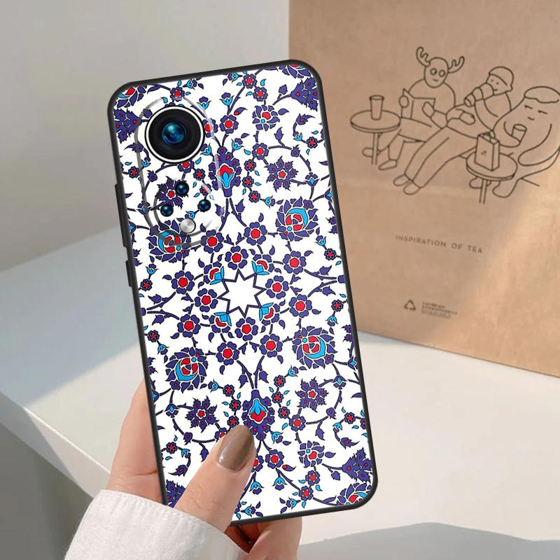 Square Turkish Flower Tiles For Honor Magic 8 Pro 7 6 5 Lite Case For Honor Win RT 200 400 50 70 90 X8b X9a X9b X9c X9d
