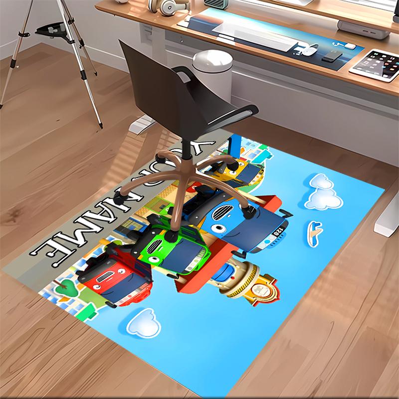 Custom personalization Tayo the Little Bus Print Area Rug - Soft, Washable Non-Slip Indoor Mat,Living Room,Home&Office Decorative Rug