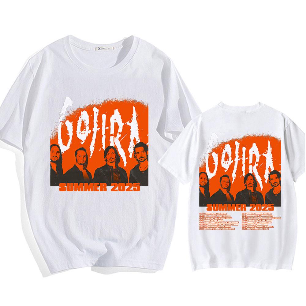 Gojira Summer 2025 Tour Tshirts Unisex Short Sleeve Cotton T-shirt Men/Women Clothes Heavy Mental Band Printing Tees