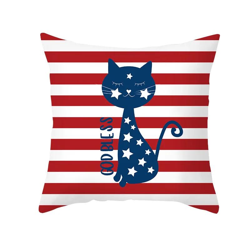 USA July 4th Independence Day Gifts Sofa Decor Throw Pillow Case Home Decorative Cushion Cover Fireworks Printed Pillows Cover