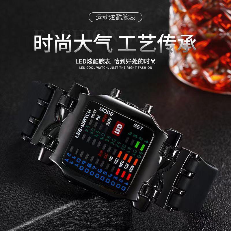 Binary Led Electronic Watch Creative Crab Watch Student Led Crab Watch