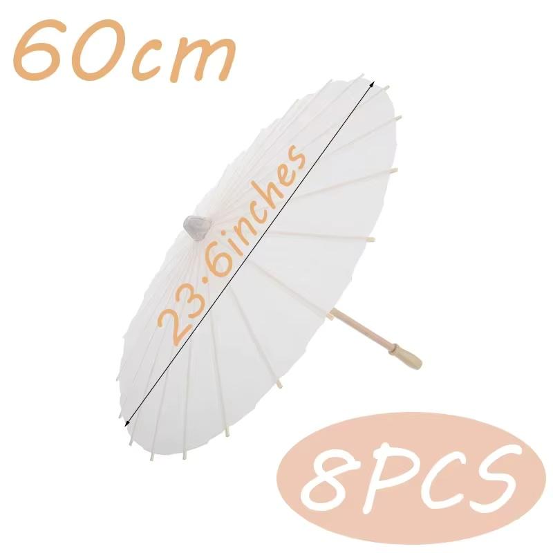 8/12/24/36/50PCS 60/84cm White Paper Umbrellas Wedding Paper Parasol for Guests Umbrella for Baby Shower Party Decor Photo Props