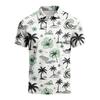 Men's Summer Hawaiian Style Printed Polo Shirt Loose Casual Vacation Short Sleeve Top Lightweight Breathable Fabric