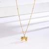Adjustable Necklace Titaniums Steel Necklace Bead Chain Necklace Bowknot Pendant Necklace Suitable for Various Occasion