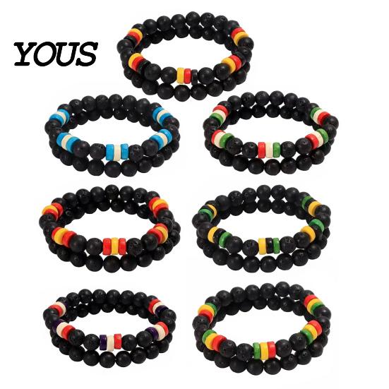 Versatile Fashion Accessories for Men Natural Obsidian Stone Bracelet Men, 8mm Rock Beaded Simple Wrist Decor Stretch Bracelet, Stackable Elastic