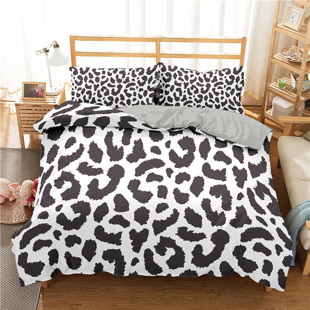 Comforter Queen 3 Pieces Ultra Soft Cow Printed Comforter Set With Zipper Closure And Black White Pink