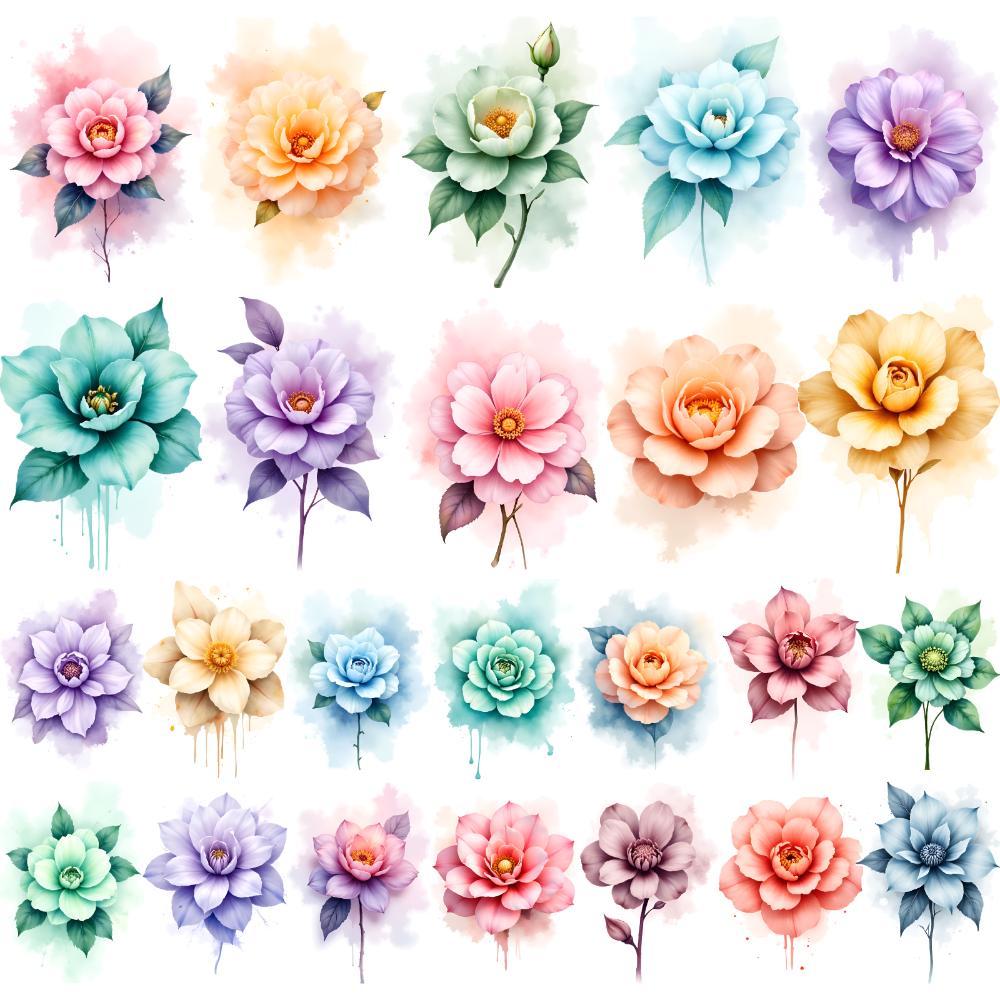 9pcs Temporary Tattoo Floral Stickers Temporary Tattoo Stickers Flower Stickers For Cheeks Chest