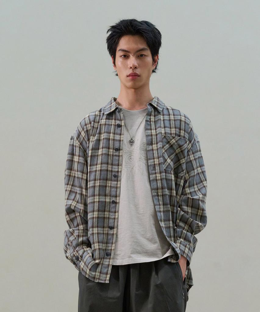 DESIRED Brushed Overfit Check Shirt-Ffsk5411D0D