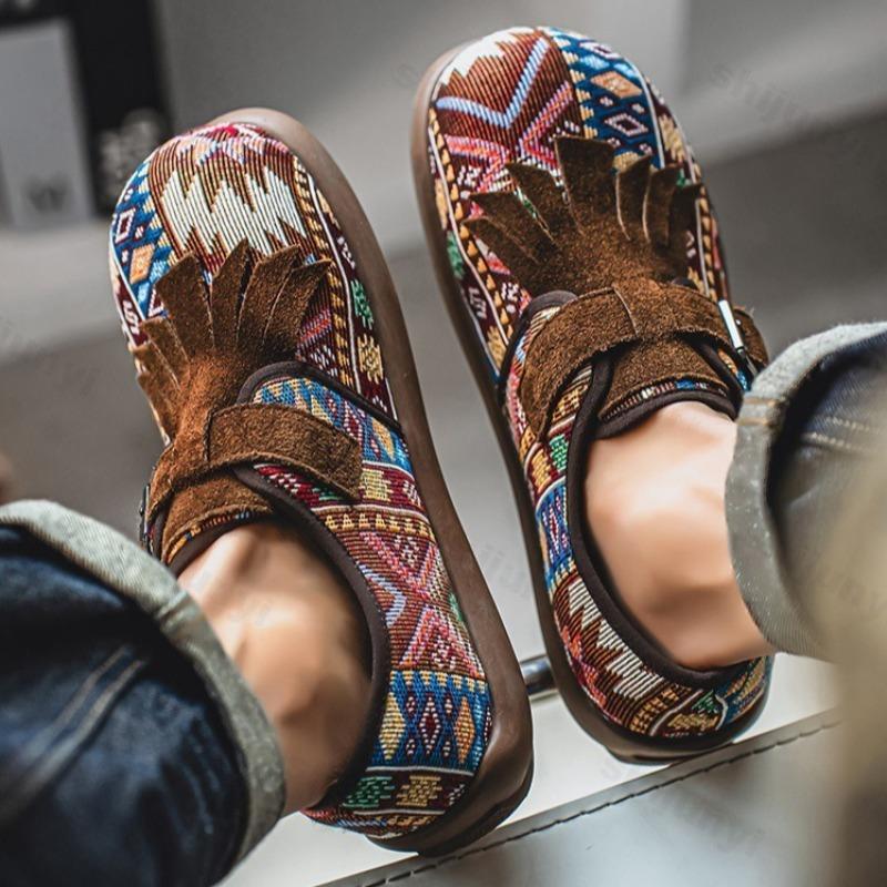 Mode 2025 Herr Casual Loafers Modetrend Tetro Nisch Tjock Sula Casual Platta Skor Slip on Bekväma Lätta canvas Sneakers