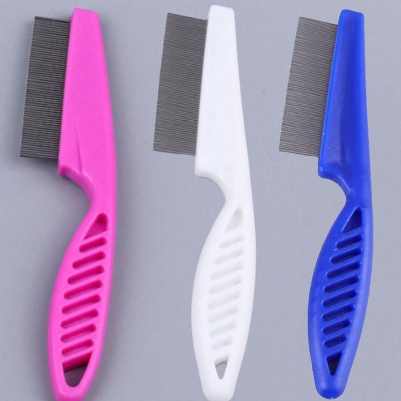1pc 2-In-1 Pet Hair & Tear Stain Remover Brush - Stainless Steel Dog & Cat Flea Comb,Suitable for Dogs and Cats
