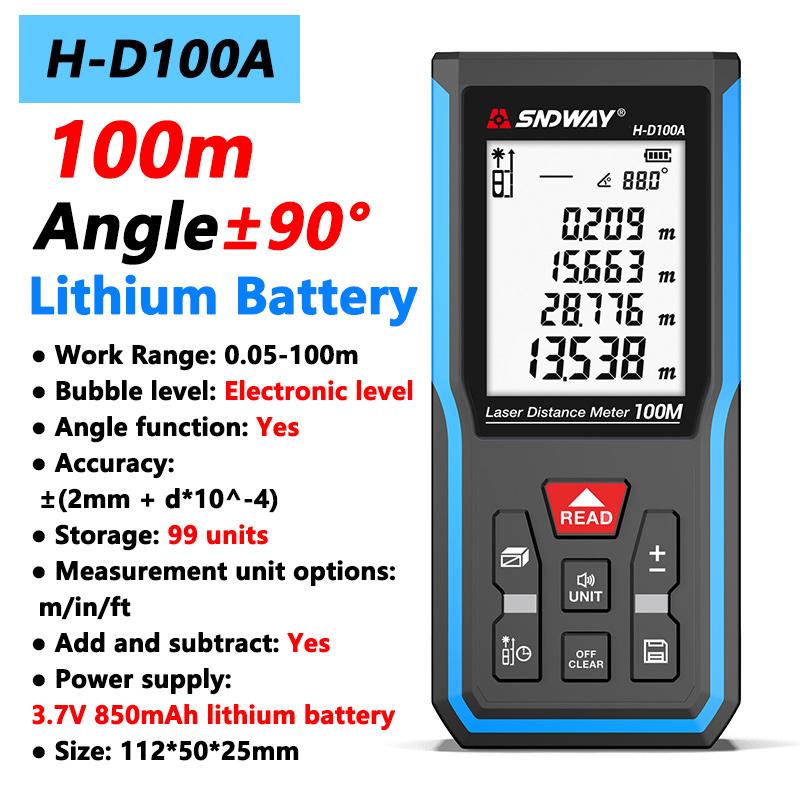 Pofessional Laser Distance Meter 50m 70m 100m 120m Rangefinder High Accuracy Digital Range Finder Build Measure Device