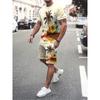 Summer Coconut Beach Wind Pattern Clothes Suits 2-piece Casual T Shirts + Short Pants Sets For Male Jogging Sportwear 3D Print Tracksuit