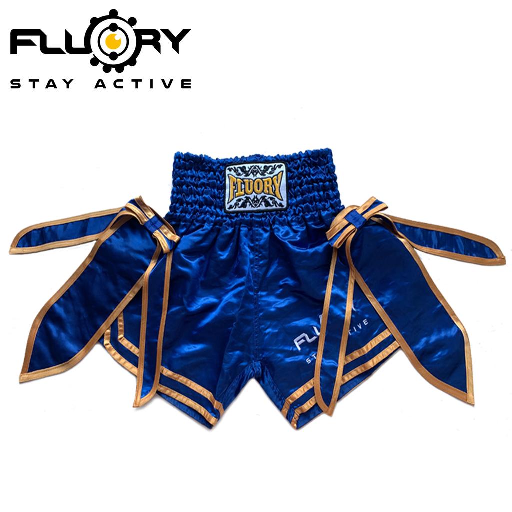 Fluory Muay Thai Shorts Solid Boxing Training Shorts Men's Boxing Clothing Women Free Fight Shorts with Ribbon