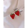 2 fashionable and cute small strawberry earrings for women's daily wear and travel accessories