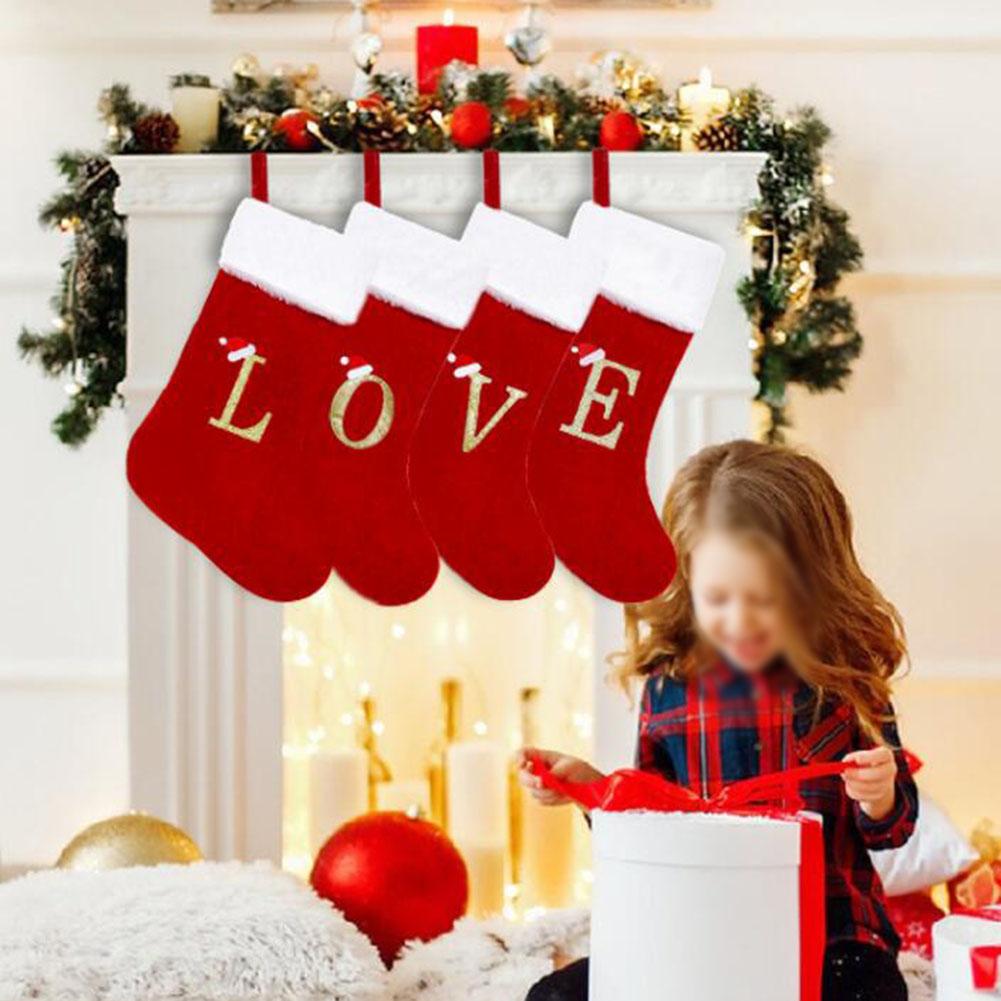 Christmas Stocking Christmas Stocking Embroidered Alphabet Design