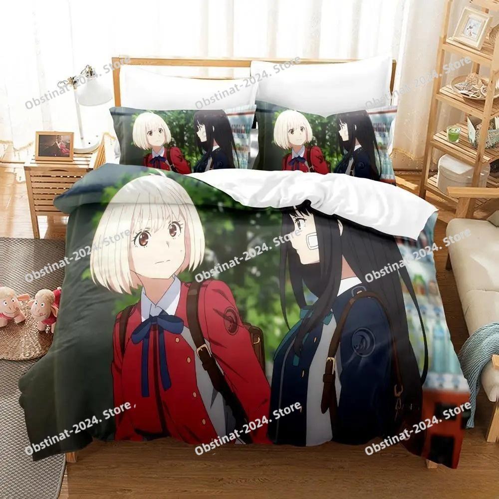 3d Print Anime Kawaii Girl Lycoris Recoil Bedding Set Single Twin Full Queen King Size Bed Set Adult Kid Bedroom Duvetcover Sets