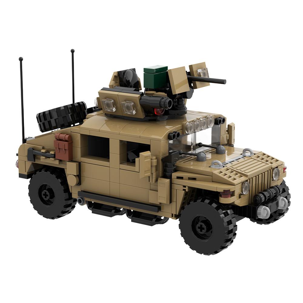 MOC Hummvee Véhicule Armé Blocs de Construction Modèle Véhicules Armés Militaires Américains Voitures Hummvee Briques Jouets d'Assemblage DIY Cadeaux d'Anniversaire pour Enfants