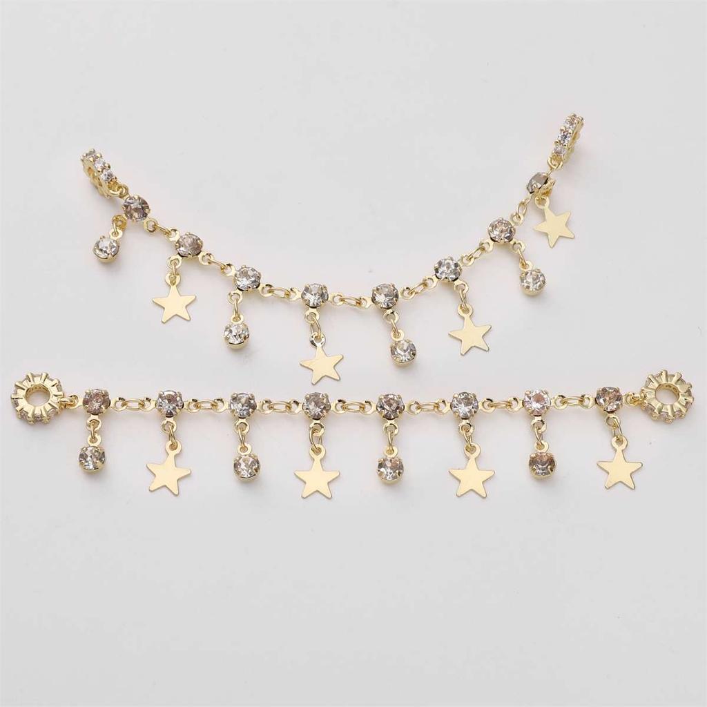 1pc 8-9cm Bracelet Safety Chain High Color Retention Gold Plating Safety Chain Tassel Pendant Chain Accessories DIY Handmade