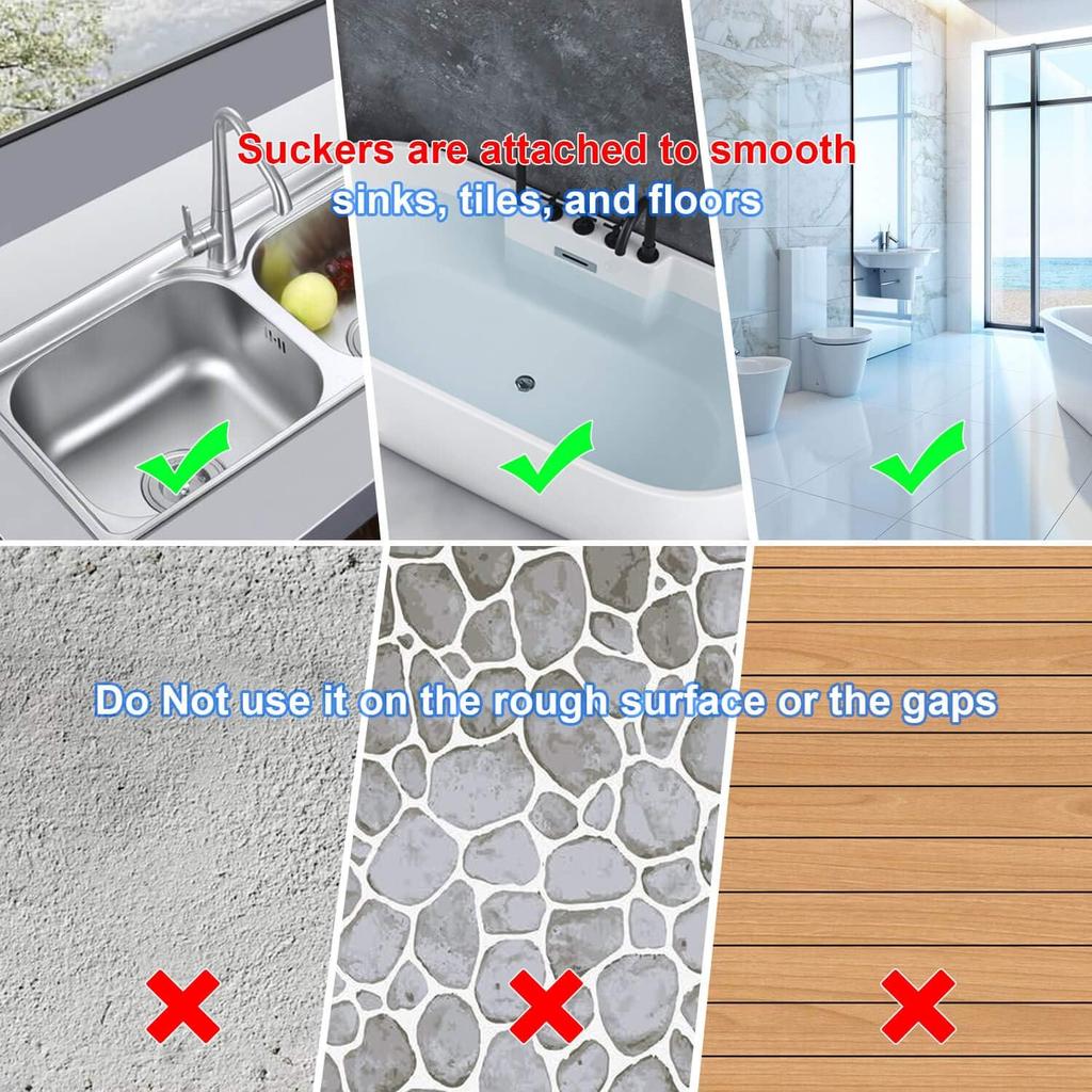 SHEFEITE 4-Pack Hair Catcher Drain Protector, Bathroom Sink Stopper, Gray/White, Anti-Clogging