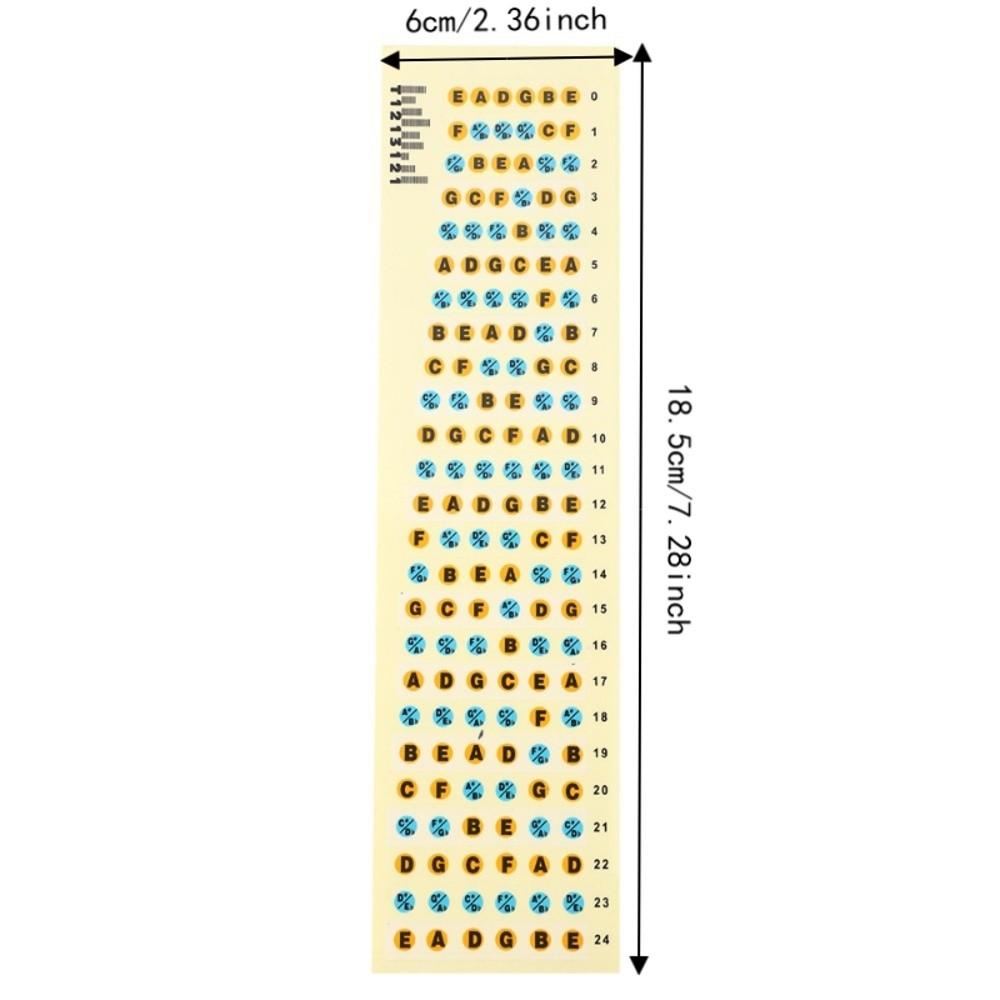 2PCS Yellow Fingerboard Frets Map Sticker Fret Markers Fret Markers Stickers For Beginners Practice