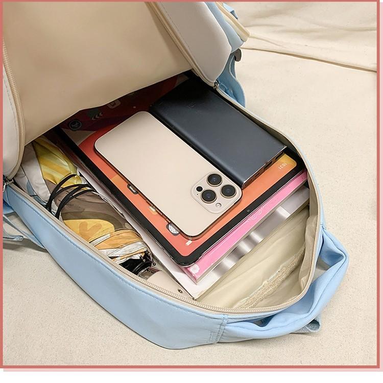 School bag new versatile high-value backpack for junior and high school students large-capacity load-reducing school bag Korean version ins cute