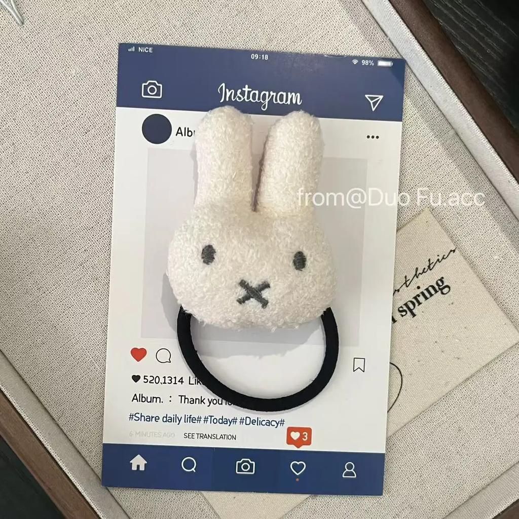 Miffy Kawaii Hair Tie Hairpin Brooch Bangs Clip Cute Cartoon Hair Rope Pendant Sweet Girl Birthday Christmas Gift