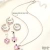 New Pink Crystal Heart Jewelry Set for Women Simple Y2K Zircon Love Elegant Pendant Necklaces Ring Drop Earring Girls Gifts 2026