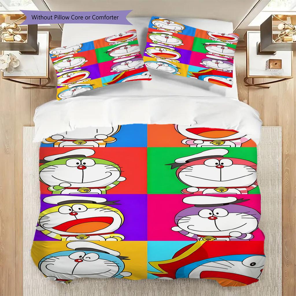 Doraemon Adventure Begins Threepiece Set 1 Duvet Cover 2 Pillowcase Without Core Bedding Set Soft And Comfortable Duvet Cover And Pillowcase