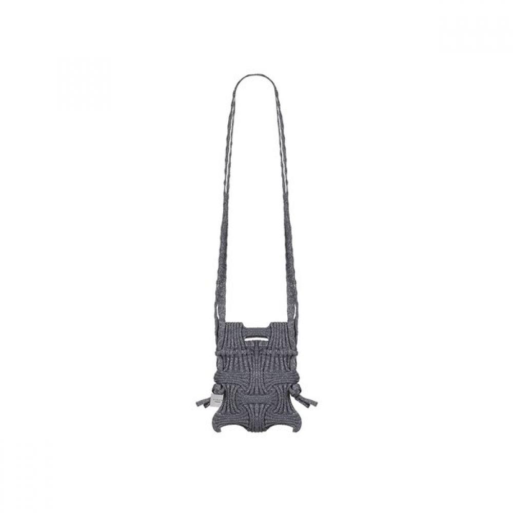 Pleatsmama Mini Crossbow Bag Glitter Stone Brown