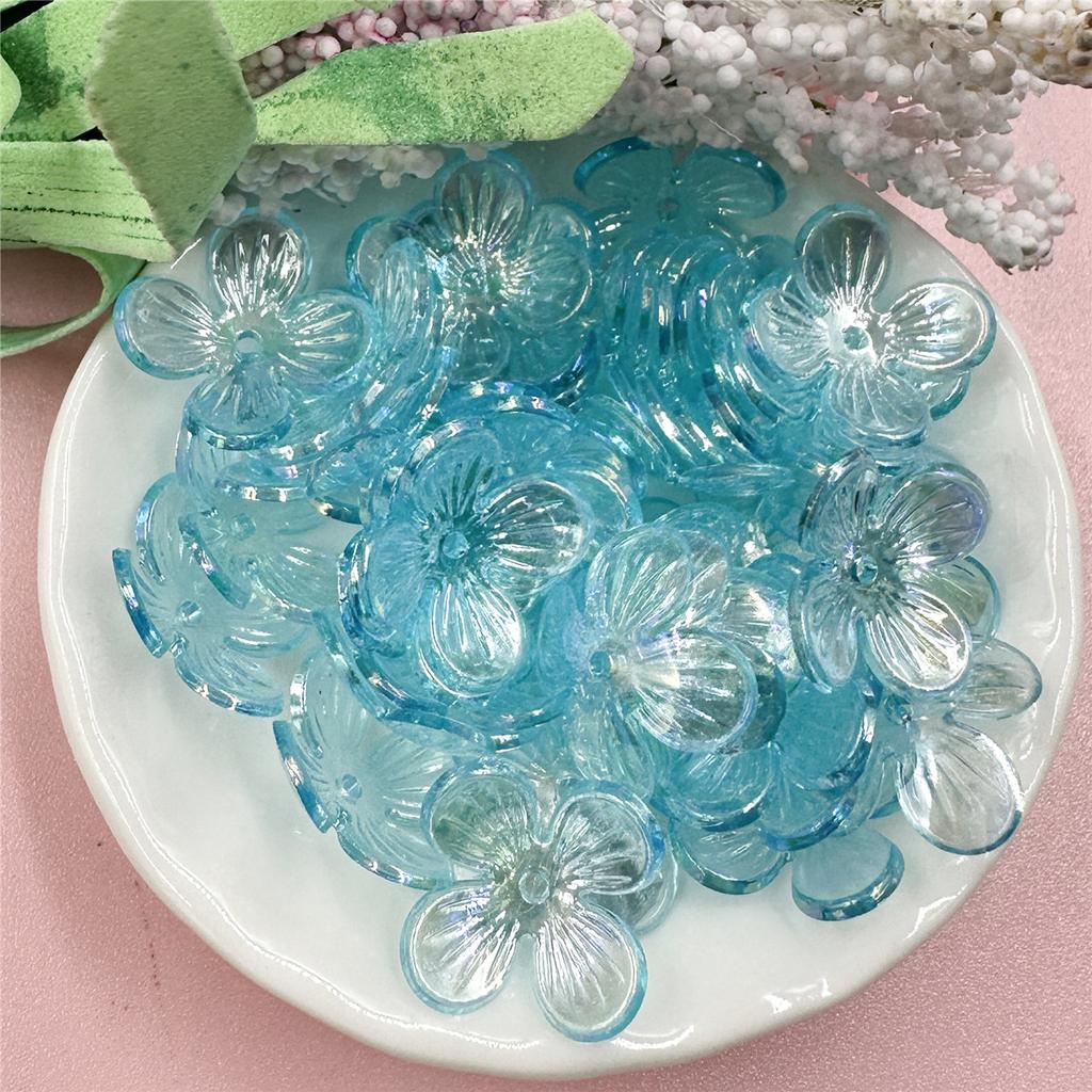 Home Party Supplies Small Flower Beads Fashion 15.8mm Acrylic Bracelet Accessories Hairpin Earrings 100pcs Handmade Materials DIY Clear Crystal